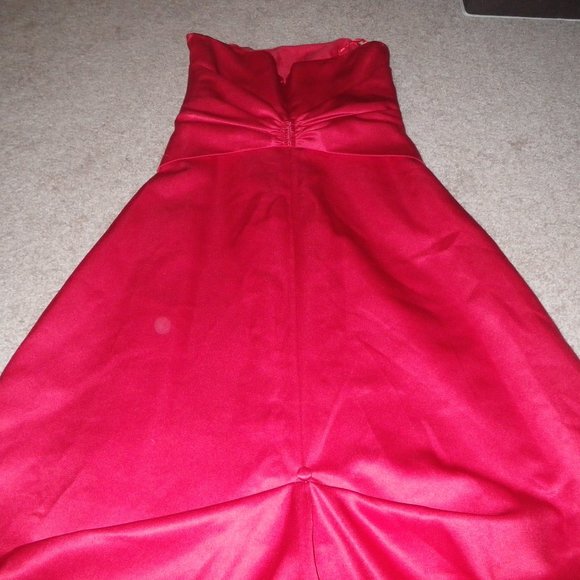 Bari Jay red strapless formal gown, Vtg 90s/y2k?, Sz 6 fits like 0 - Picture 7 of 9